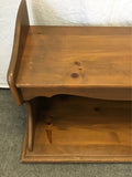 Vintage Solid Pine 2-Tier Rolling Shelf