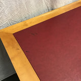 Vintage Stakmore Maple & Red Vinyl Draw-Leaf Card Table