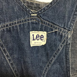 Vintage Distressed Lee Medium-Wash Blue Denim Overalls