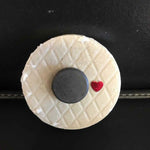 Susan Sitaraman Single Chicken Decoupage On Round White Tile Magnet