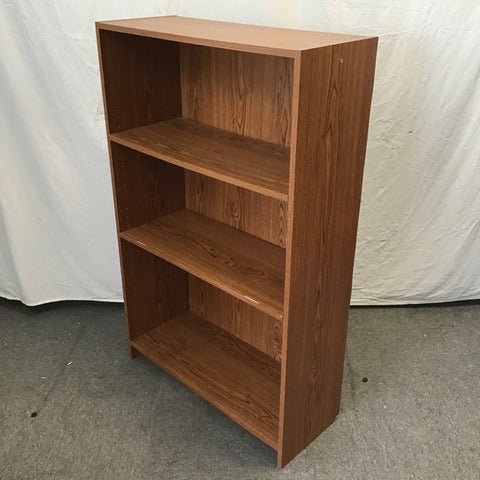 Modern Faux-Oak Laminate 4-Tier Shelf