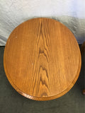 Pair of Vintage Farmhouse Oak Veneer Oval End Tables