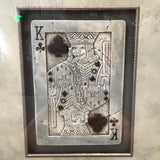 Pair of Framed Cast Resin King & Queen Playing Cards
