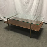 Contemporary MCM West Elm Glass-Top Art Display Coffee Table