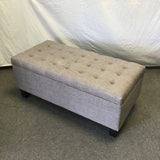 Modern Grey Upholstered Storage Bench