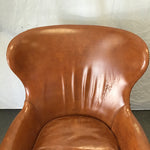 Vintage Robert L Hunker Brown Leather Wingback Armchair