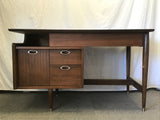 Vintage MCM Hooker Solid & Veneer Walnut Left-Handed Desk