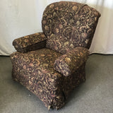 Modern La-Z-Boy Purple & Green Floral Swivel-Rocking Recliner