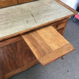 Vintage Solid Oak Hoosier Cabinet w/ Draw Leaf Tin Counter