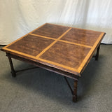 Vintage Chippendale Thomasville Mahogany Veneer Cross-Banded Coffee Table