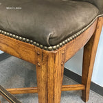 5pc Modern Thomasville Brown Suede & Oak Pub Set