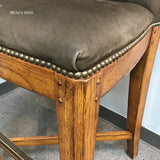 5pc Modern Thomasville Brown Suede & Oak Pub Set