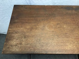 Antique Victorian Turned Solid Walnut Trestle Side Table