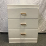 Vintage Shabby Chic Off-White Painted Wood 3-Drawer Box of Drawers