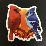 Rachel Feirman Northern Cardinal & Blue Jay Sticker