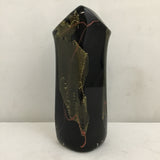 Vintage 1992 Signed The Glass Eye Studio Black & Gold Vase