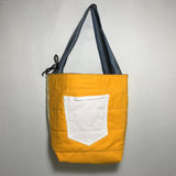 Adriana Cárdenas B. Handmade "Cuadros Azules y Amarillo" Quilted Bag