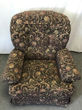 Modern La-Z-Boy Purple & Green Floral Swivel-Rocking Recliner