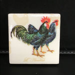 Susan Sitaraman Single Chicken Decoupage On White Tile Magnet