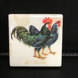 Susan Sitaraman Single Chicken Decoupage On White Tile Magnet