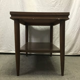 Vintage MCM Formica & Solid Oak 2-Tier End Table
