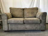 Modern Green Faux-Suede Loveseat