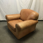 Modern Natuzzi Brown Leather Armchair