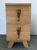 Single Vintage MCM Maple Veneer 2-Drawer Night Stand