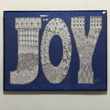 Eltimar Design Framed 8x10 Silver "Joy" on Blue Artwork Print