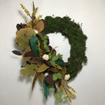 Frankie Nolan Moss, Feathers, & Eucalyptus Wreath