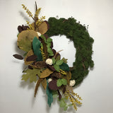 Frankie Nolan Moss, Feathers, & Eucalyptus Wreath