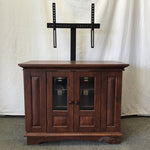 Modern Cherry Veneer 3-Cabinet TV Stand