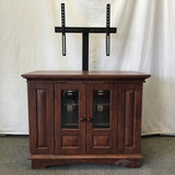 Modern Cherry Veneer 3-Cabinet TV Stand