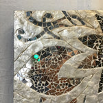 Modern Pier 1 Floral Off-White & Mirrored Mosaic Wall Hanging