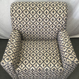 Modern Hallagan Blue & Tan Geo Print Armchair