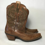 Ariat Western Brown Leather Snip Toe Calf Boots