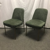 Set of 2 MCM West Elm Jack Metal Frame Dining Chairs