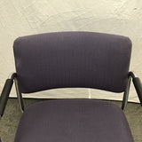 Vintage MCM Blue Upholstered & Chrome Metal Cantilever Office Chair