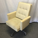 Modern Steelcase Off-White Vinyl Rolling Office Chair