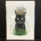 Cruz Illustrations "Black Cat" 5x7 Signed Art Print