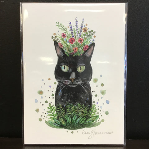 Cruz Illustrations "Black Cat" 5x7 Signed Art Print