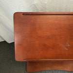 Modern Cherry Veneer Rolling Tilt-Top Side Table