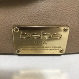 Bebe Tan Faux Leather "Colette" Triple Entry Hobo Shoulder Tote Bag