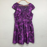 Adrianna Papell Purple Bold Floral A-Line Dress