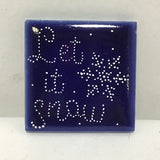 Susan Sitaraman Single Colored Tile Magnet w/ Hand Painted Holiday Design