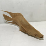 Hand-Carved Wooden Fish Sculpture