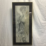 Framed Signed Original Pencil Figure Art
