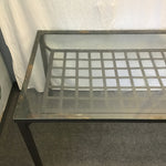 Modern IKEA GRANAS Grey Metal Glass-Top Patio Table