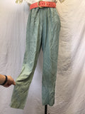Vintage Virgo II White, Blue, & Pink Colourblock Belted Jumpsuit