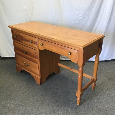 Vintage Solid Pine 4-Drawer Lefthanded Desk